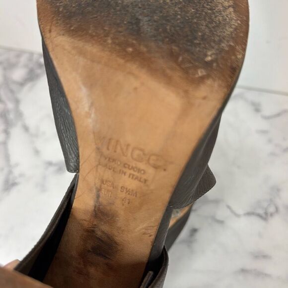 Vince Gray Leather Addie Heels 9.5 - Picture 7 of 7